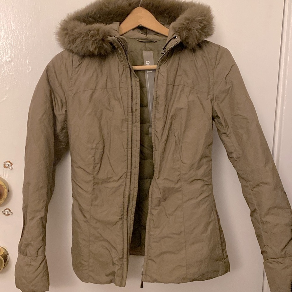 Add down coat with fur hoods